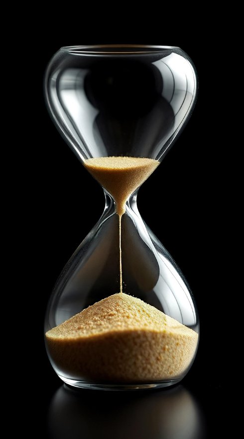 Hourglass on dark background